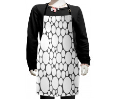 Grey White Circle Kids Apron