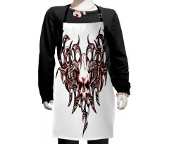 Goat Skull Shaped Swirls Kids Apron