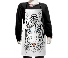 Tiger Ocean Blue Eyes Kids Apron