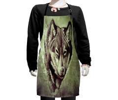 Winter Wild Wolf Forest Kids Apron