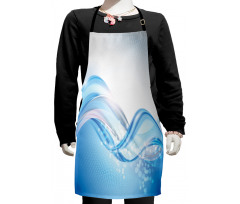 Modern Wavy Surfer Kids Apron