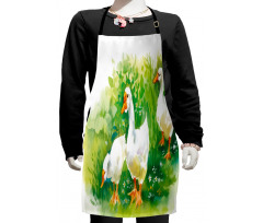 Goose Farm Lake Plants Kids Apron