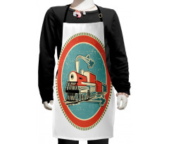 Retro Train Art Kids Apron