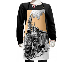 Old Wooden Train Kids Apron