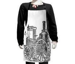 Old Fireman Truck Kids Apron