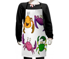 Funny Crabs Pattern Kids Apron