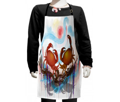 2 Crabs Dancing Sea Kids Apron