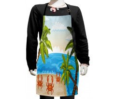 Palm Trees and Crabs Kids Apron