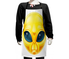 Alien Space Smiley Face Kids Apron