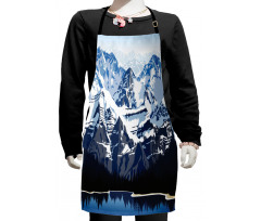 Mountain with Snow View Kids Apron