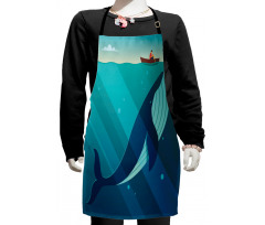 Sailor Whale with Rays Kids Apron