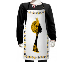 Female Head Portrait Kids Apron