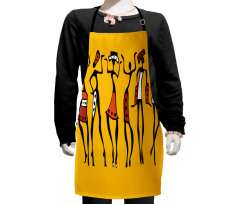 Sketchy Graphical Dancer Kids Apron