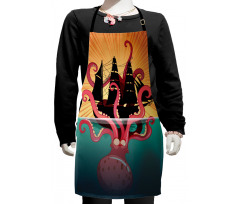 Coral Sea Monster Folk Kids Apron