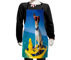 Dog Duck Surfing Kids Apron