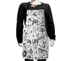 Sketch Style Gaming Kids Apron