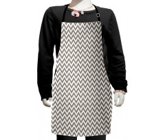 Grey and White Zig Zag Kids Apron