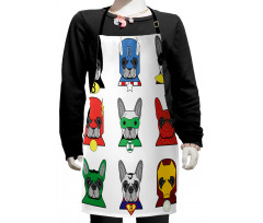 Cartoon Bulldog Art Kids Apron