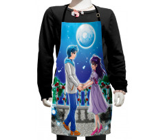 Romantic Manga Couple Kids Apron