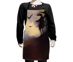 Dark Soul Crows on Hills Kids Apron