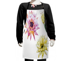 Watercolored Flowers Kids Apron