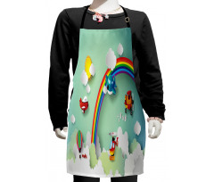 Rainbow Sunny Sky Baby Kids Apron