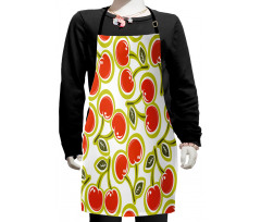 Cherry and Leaves Pattern Kids Apron