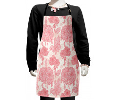 Pink Flowers and Leaves Kids Apron