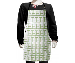 Maze Shaped Squares Lines Kids Apron