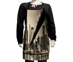 NYC Night Bridge View Kids Apron