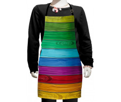 Colorful Wood Stripes Kids Apron