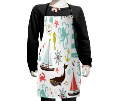 Pastel Marine Elements Kids Apron