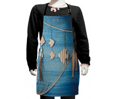 Wooden Fish Shell on Net Kids Apron