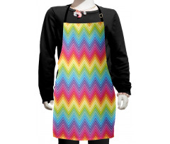 Colorful Vivid Chevron Kids Apron