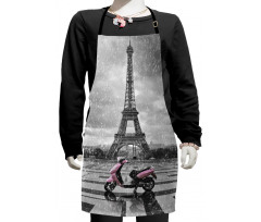 Paris Scene Moped Kids Apron