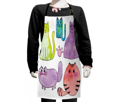 Cats in Watercolor Style Kids Apron