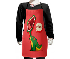 Cartoon Prehistoric Kids Apron