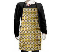 Yellow Tile Flowers Kids Apron