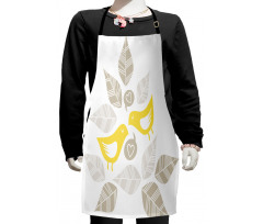 Art Deco Birds Leaves Kids Apron