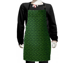 Intricate Clover Twigs Kids Apron