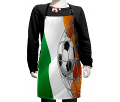 Soccer Ball in Net Goal Kids Apron