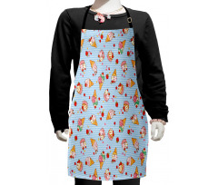 Checkered Tartan Motif Kids Apron