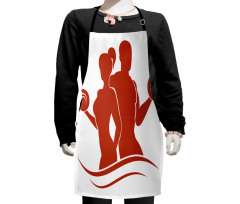 Muscled Man and Woman Kids Apron