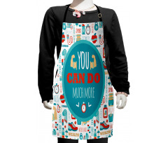 Encouraging Gym Phrase Kids Apron