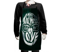 Grunge Art Words Circle Kids Apron