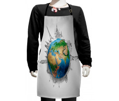 Realistic Globe Planet Kids Apron