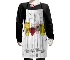 4 Types of Wine Rustic Kids Apron