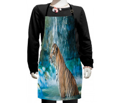 Feline Animal in Pond Kids Apron