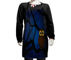 Owl on Tree Branch Kids Apron