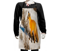 Red Fox in Snowy Nature Kids Apron